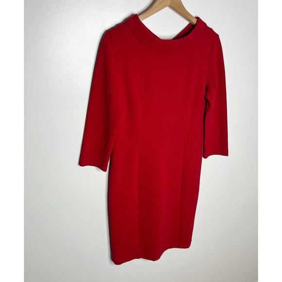 Hobbs London Cordelia Sheath Dress Womens 8 Red Workwear Career Holiday Cocktail - Picture 4 of 11